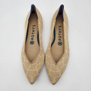 Rothys The Point Sahara Gold Giraffe Animal Print Slip On Flats Womens Sz 8 NEW